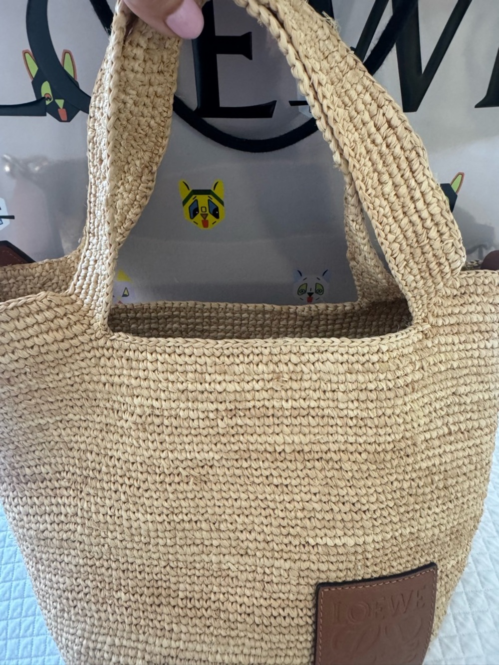 Loewe Raffia Slit Bucket Tote - Picture 6 of 11